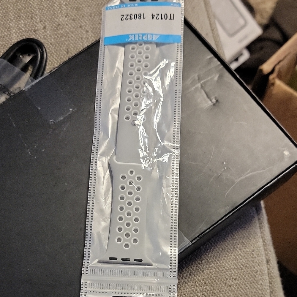 Gray Perforated Sport Watch Band
